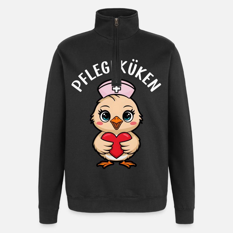Chick Nurse Elderly Nurse Cadeau - Sweat à zip 1/4 - noir