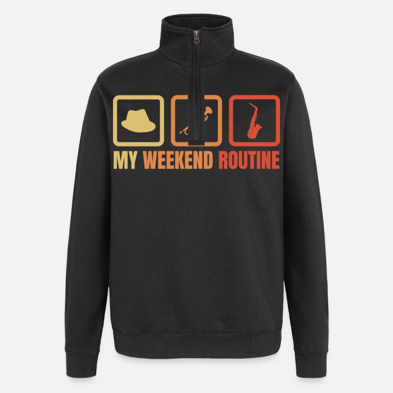 Routine du week-end du trompettiste - Sweat à zip 1/4 - noir