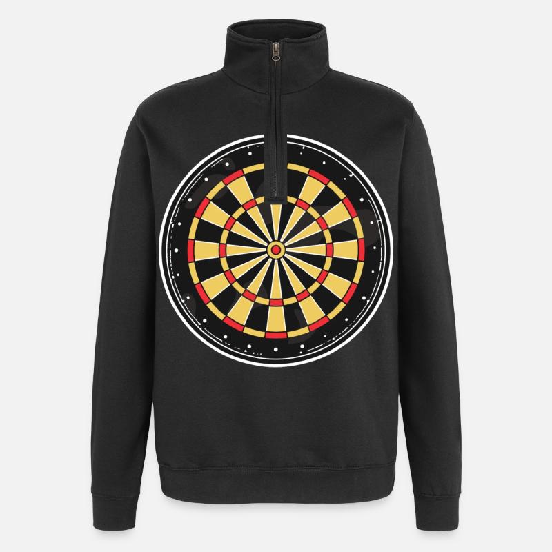 Dartscheibe Grafik - Quarter-Zip-Sweatshirt - Schwarz
