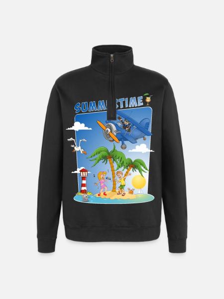 Buntes und fröhliches Sommerbild - Quarter-Zip-Sweatshirt - Schwarz