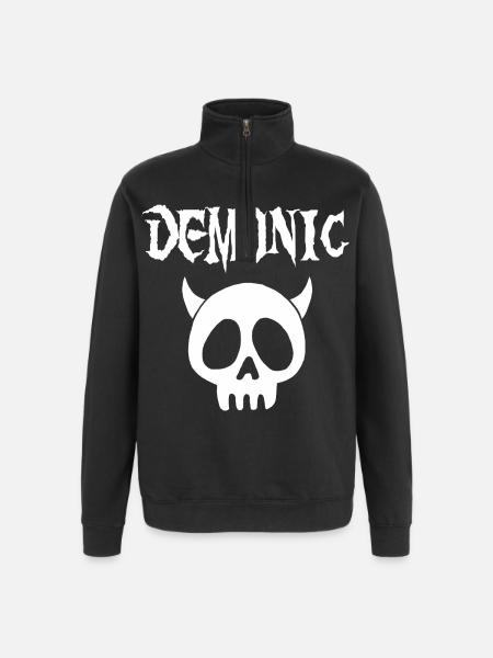 White Demonic Skull - Quarter-Zip Sweatshirt - black