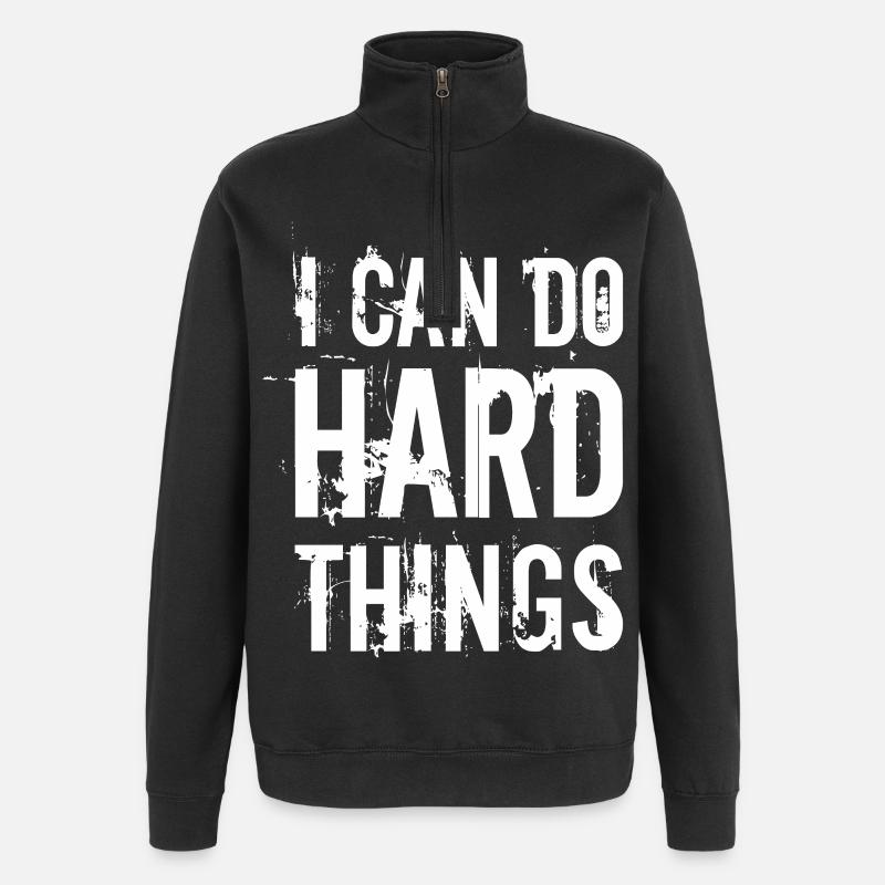 I can do hard things - Quarter-Zip Sweatshirt - black
