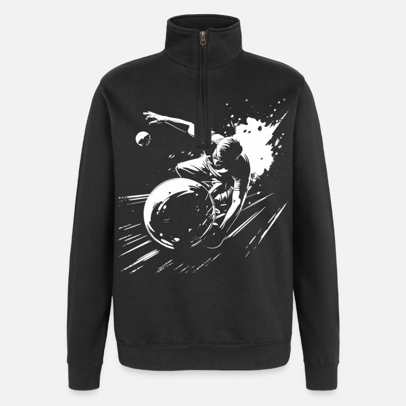 Bowling Graphics - Quarter-Zip Sweatshirt - black