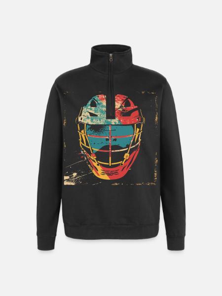 Oldschool Lacrosse Helm - Quarter-Zip-Sweatshirt - Schwarz