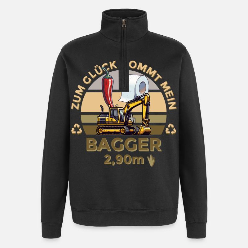 Mein Bagger - Quarter-Zip-Sweatshirt - Schwarz