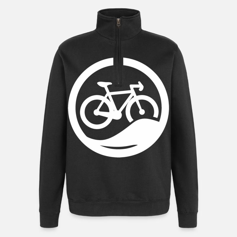 Bicycle Drawing - Quarter-Zip Sweatshirt - black