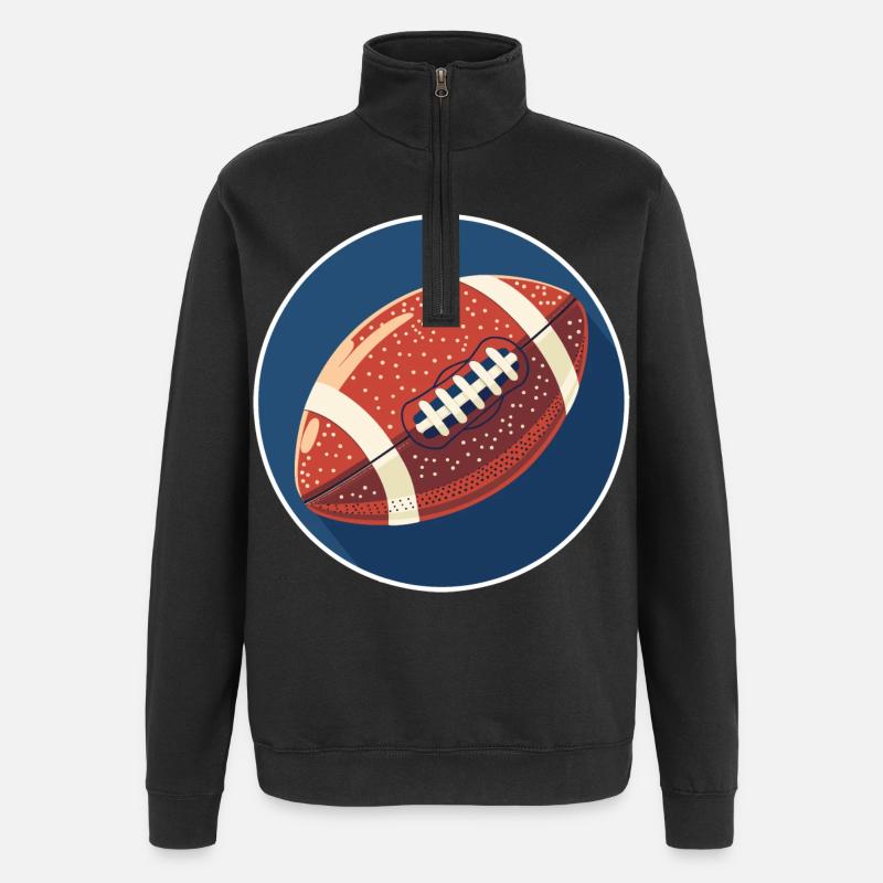 Graphismes de football - Sweat à zip 1/4 - noir