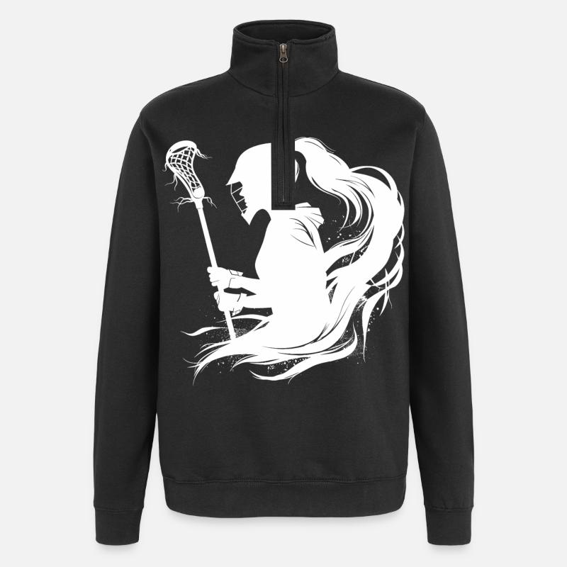 Joueur de crosse - Sweat à zip 1/4 - noir