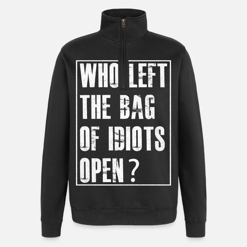 qui a laissé le sac - Sweat à zip 1/4 - noir