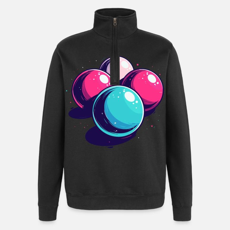 Boules de billard - Sweat à zip 1/4 - noir