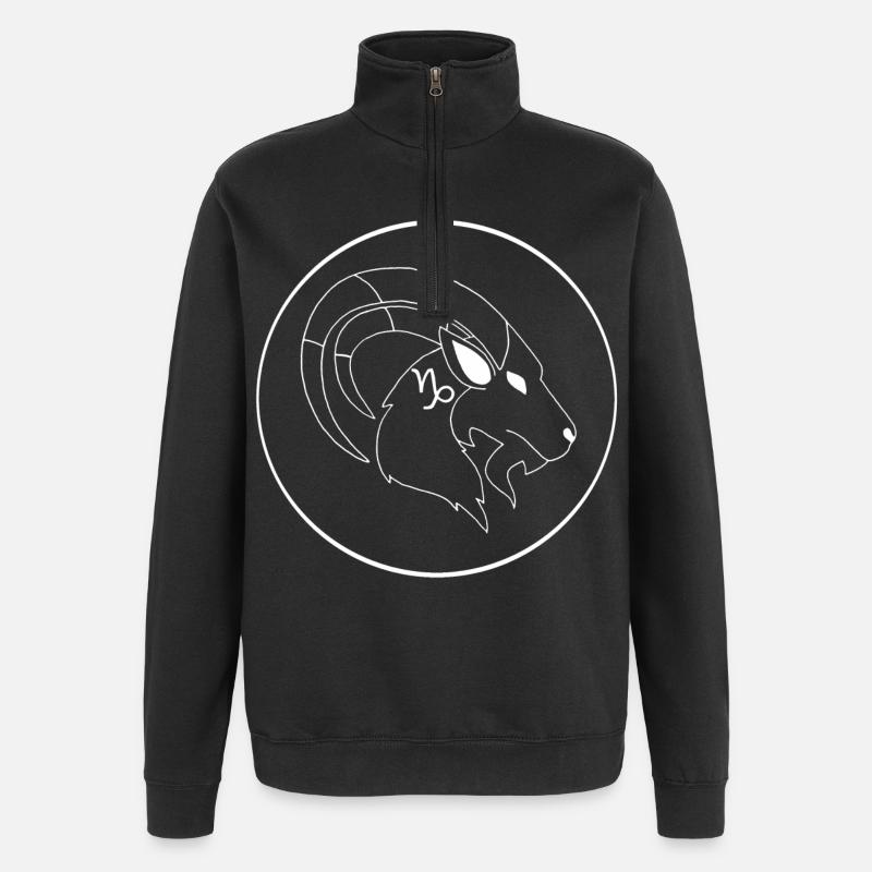 Steinbock Sternzeichen (weiß) - Quarter-Zip-Sweatshirt - Schwarz