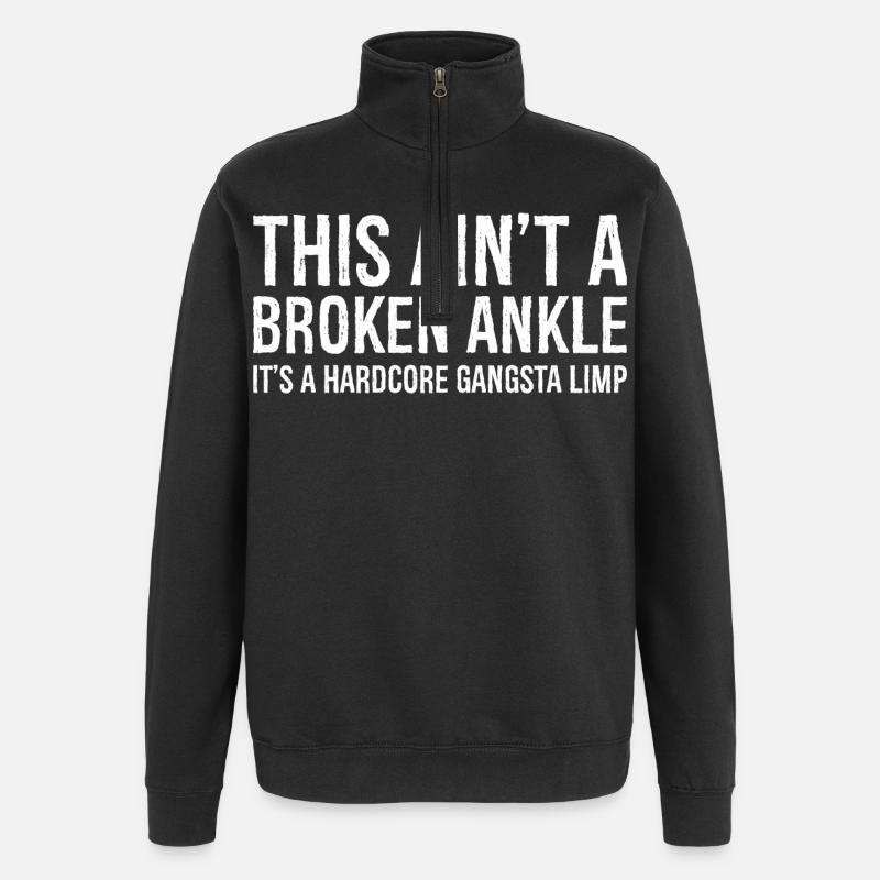 Drôle de blessure à la cheville cassée - Sweat à zip 1/4 - noir