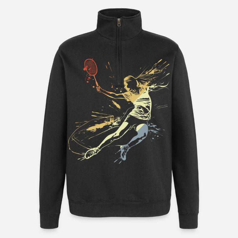 Badminton Mme Grafitti - Sweat à zip 1/4 - noir
