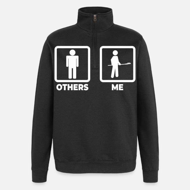 Bäcker Strichmännchen - Quarter-Zip-Sweatshirt - Schwarz