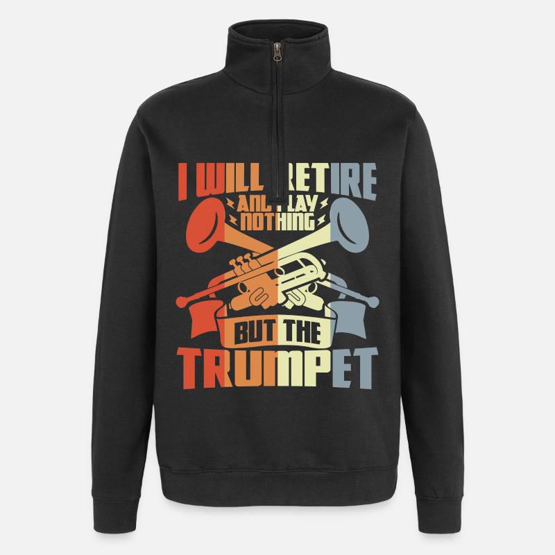 Pensionierter Trompeter - Quarter-Zip-Sweatshirt - Schwarz