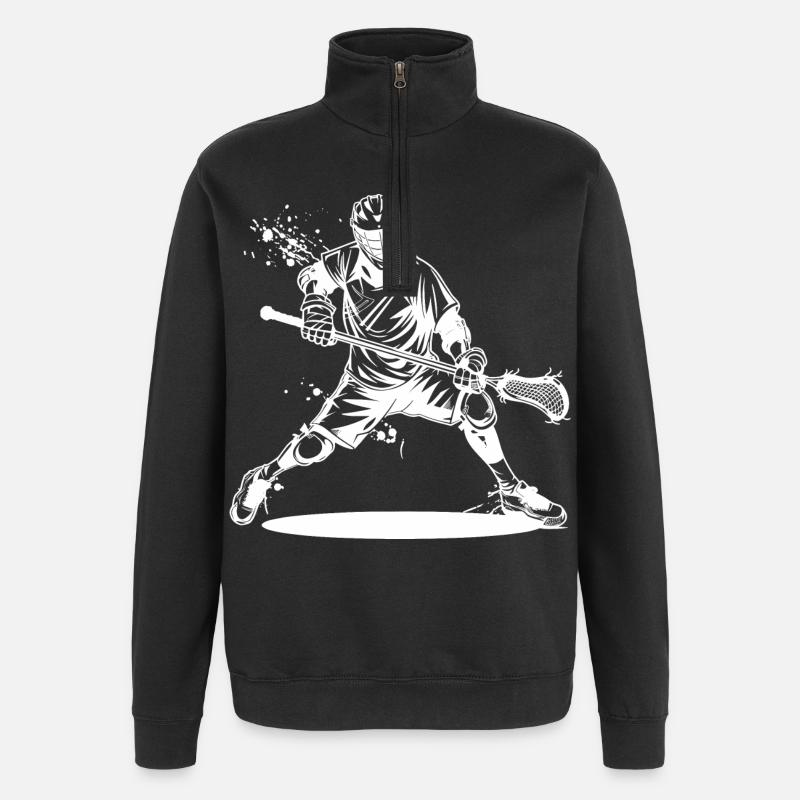 Joueur de crosse - Sweat à zip 1/4 - noir
