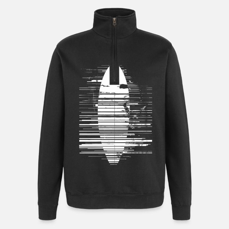 Croquis de planche de surf - Sweat à zip 1/4 - noir