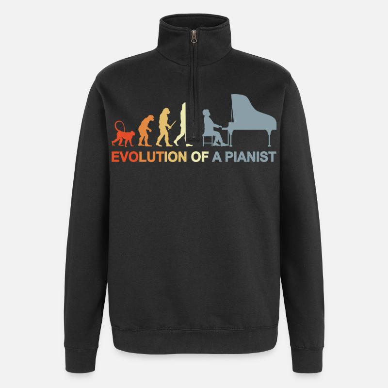 Évolution du piano - Sweat à zip 1/4 - noir