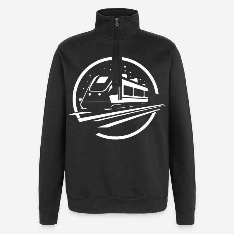 Train Graphics - Quarter-Zip Sweatshirt - black