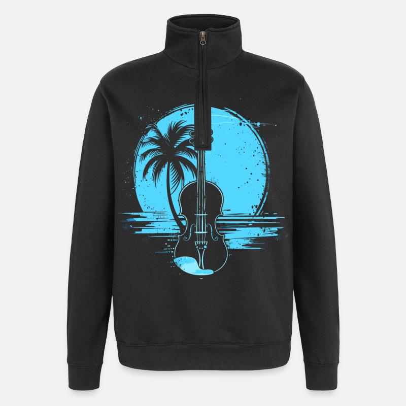 Violin Graphics - Quarter-Zip Sweatshirt - black