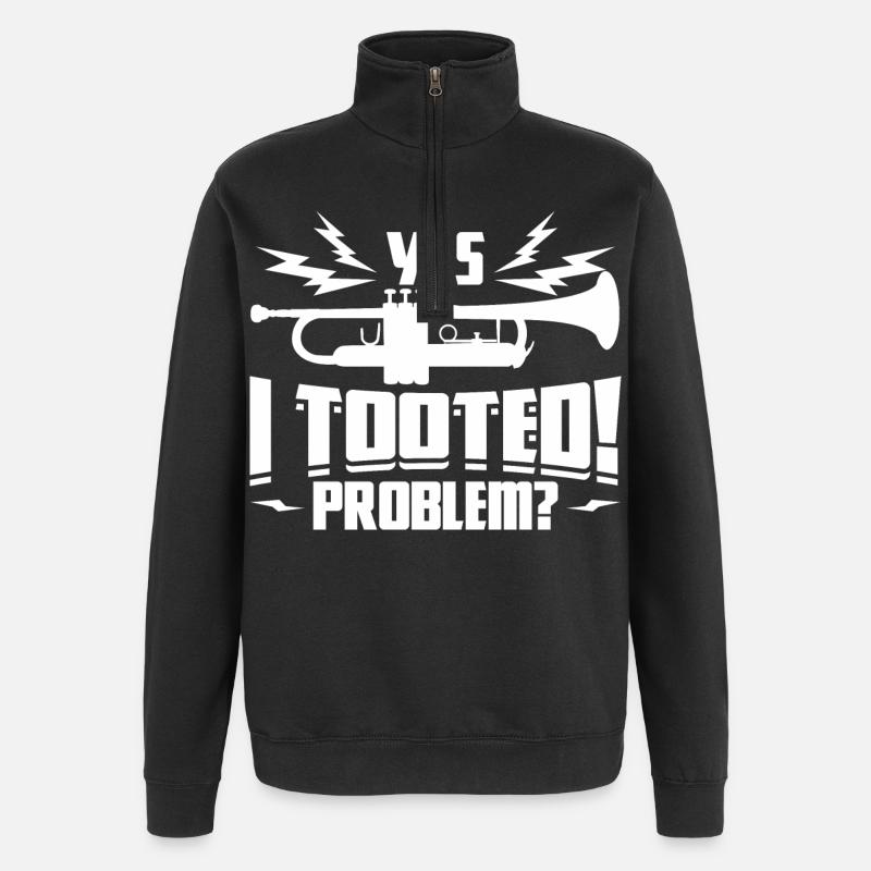 Trompeter Spruch - Quarter-Zip-Sweatshirt - Schwarz