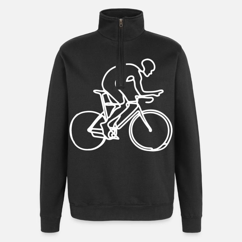 Cyclist Graphic - Quarter-Zip Sweatshirt - black