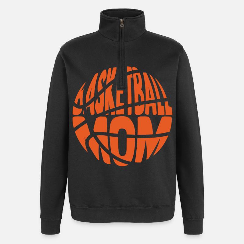 maman basketteuse - Sweat à zip 1/4 - noir