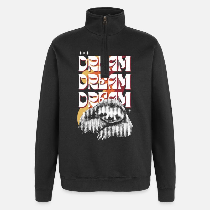 Dreamy Sloth – Dream Dream Dream - Quarter-Zip Sweatshirt - black