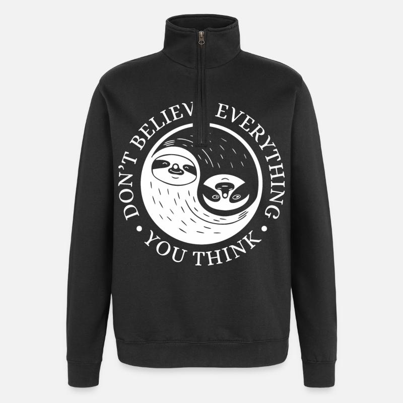 Yin-Yang Faultier – Entspanntes Mindset - Sweat à zip 1/4 - noir