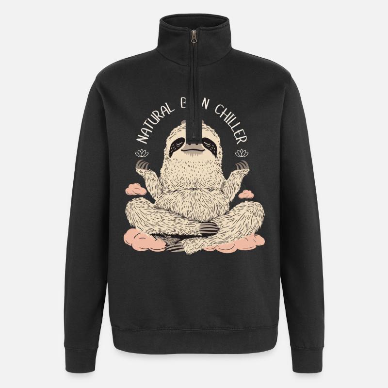 Zen Sloth – Cool Chill Motif - Quarter-Zip Sweatshirt - black