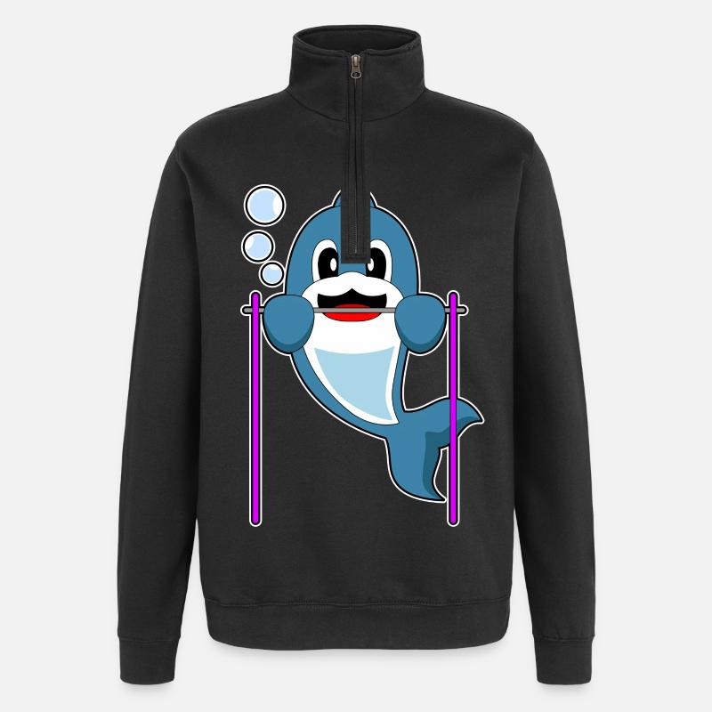 Dolphin Bodybuilder Tractions Culturisme - Sweat à zip 1/4 - noir