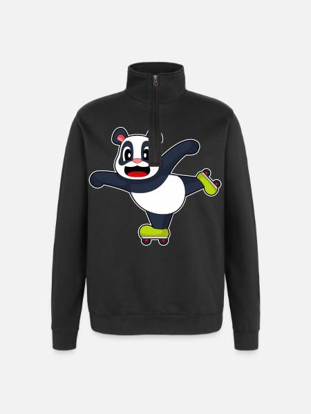 Panda Inline skating Inline skates - Quarter-Zip Sweatshirt - black