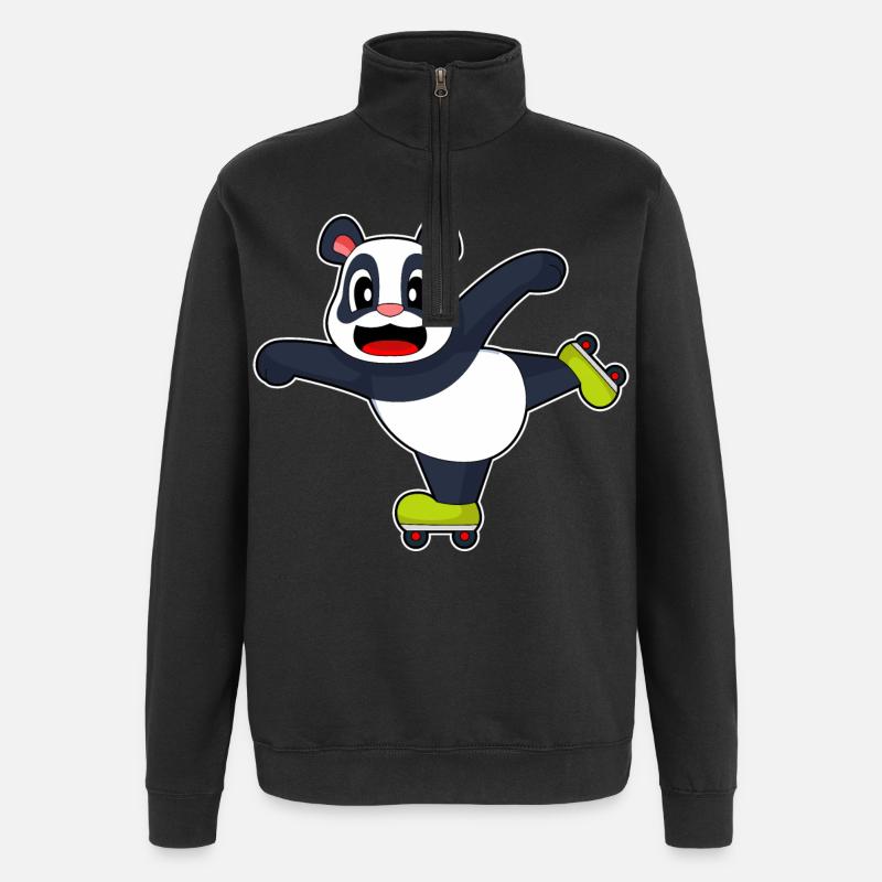 Panda Inline skating Rollschuhe - Quarter-Zip-Sweatshirt - Schwarz
