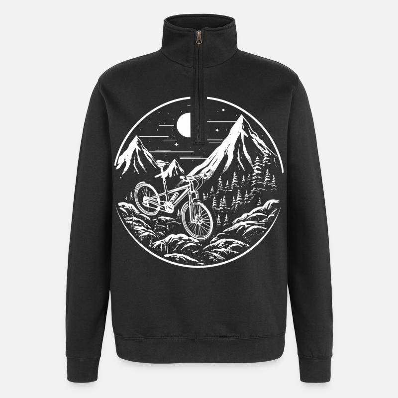 Mountainbiken - Quarter-Zip-Sweatshirt - Schwarz
