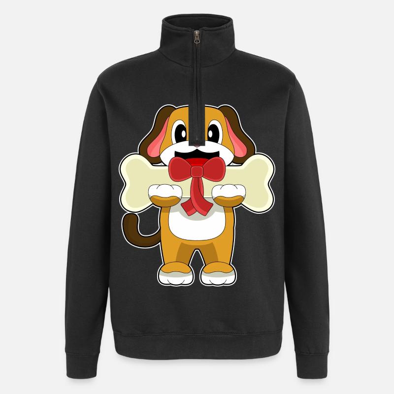 Dog Bones - Quarter-Zip Sweatshirt - black