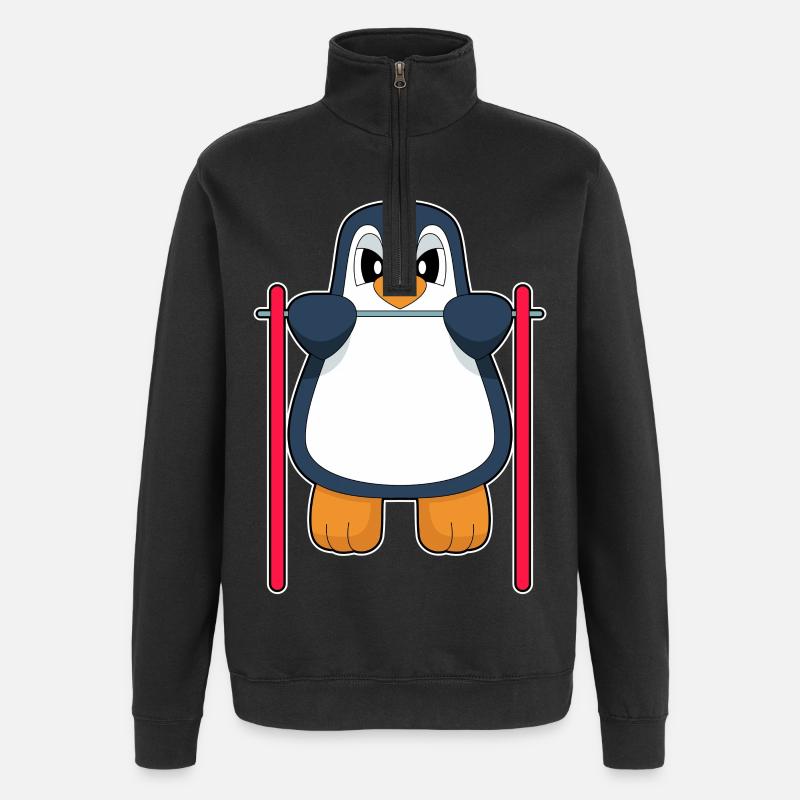 Penguin Bodybuilder Tractions Culturisme - Sweat à zip 1/4 - noir