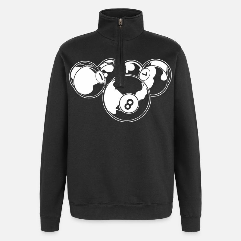 8 Ball Billard - Quarter-Zip-Sweatshirt - Schwarz