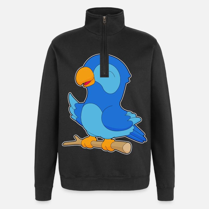 Branche de perroquet - Sweat à zip 1/4 - noir