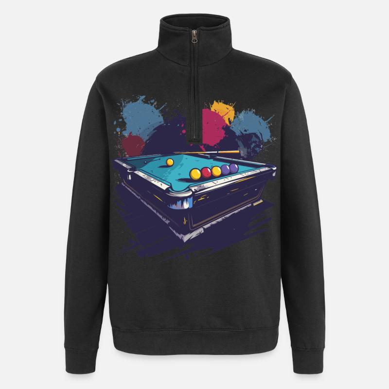 Graphismes de billard - Sweat à zip 1/4 - noir