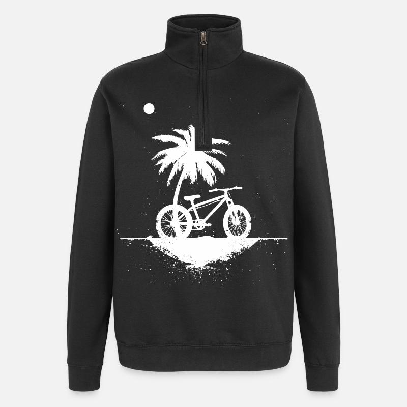 Mountain Biking Sketch - Quarter-Zip Sweatshirt - black