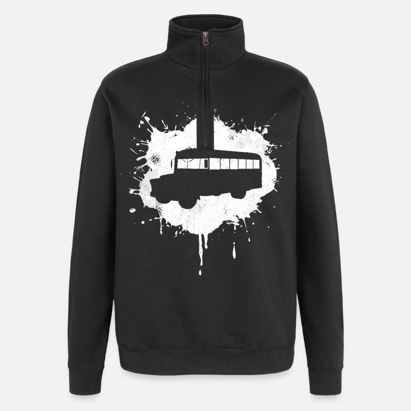 Bus Graffiti - Quarter-Zip Sweatshirt - black