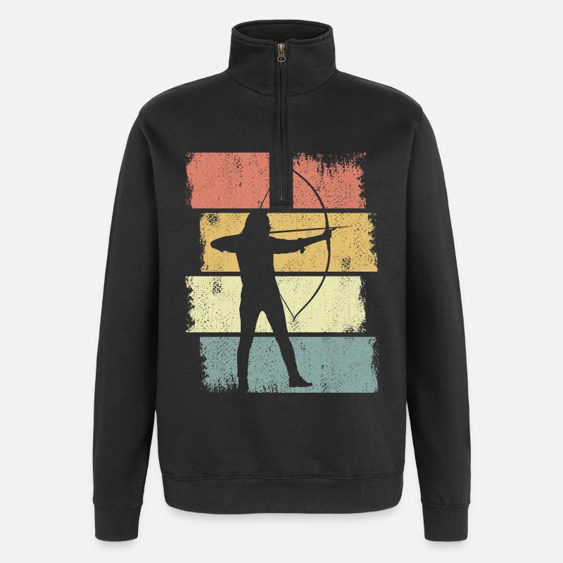 Archer Sketch - Quarter-Zip Sweatshirt - black