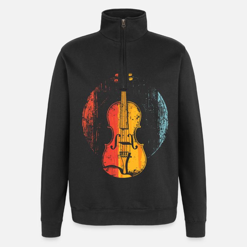 Violon Style BD - Sweat à zip 1/4 - noir