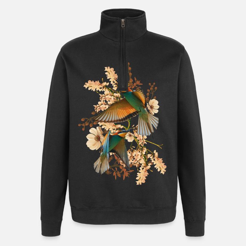 Nature Collage - Quarter-Zip Sweatshirt - black