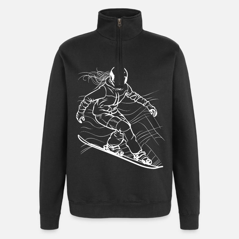 Planche à neige féminine - Sweat à zip 1/4 - noir