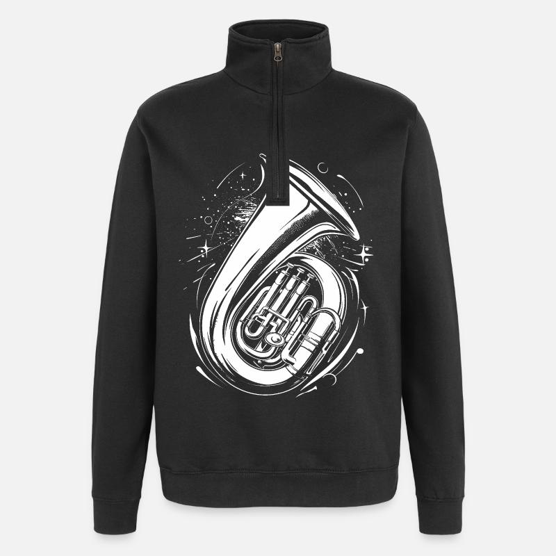Tuba Skizze - Quarter-Zip-Sweatshirt - Schwarz