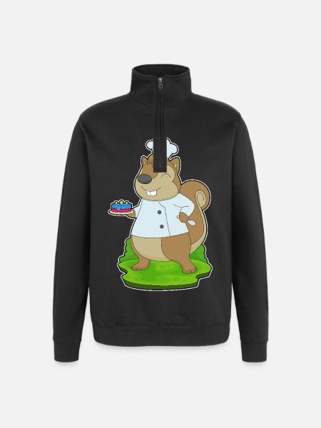 Squirrel Birthday Cake - Quarter-Zip Sweatshirt - black