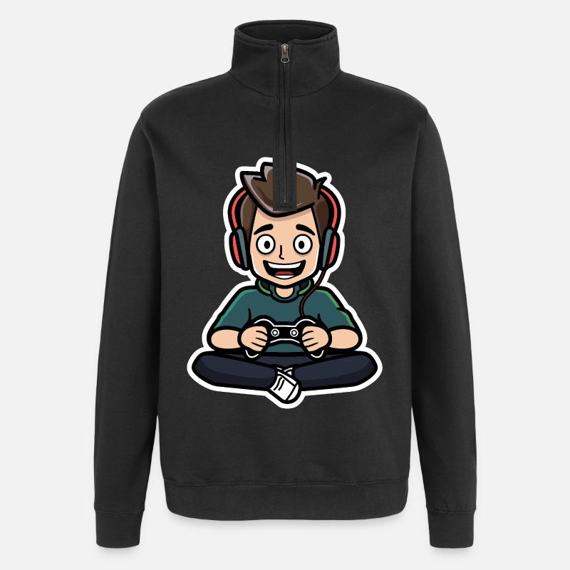 Jeu - Sweat à zip 1/4 - noir