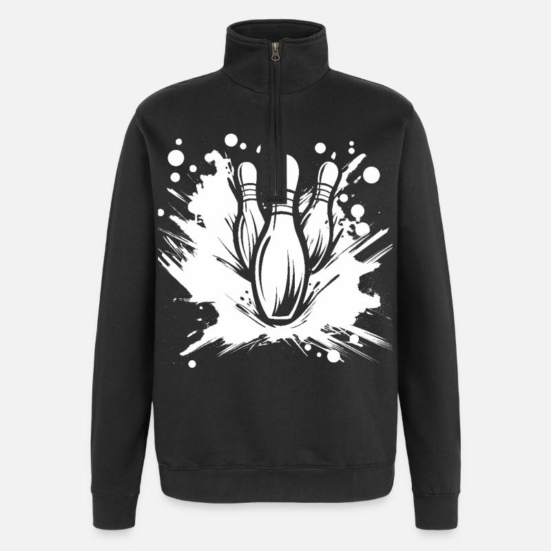 Bowling - Sweat à zip 1/4 - noir