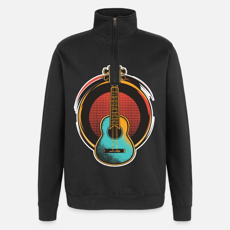 Ukulélé - Sweat à zip 1/4 - noir